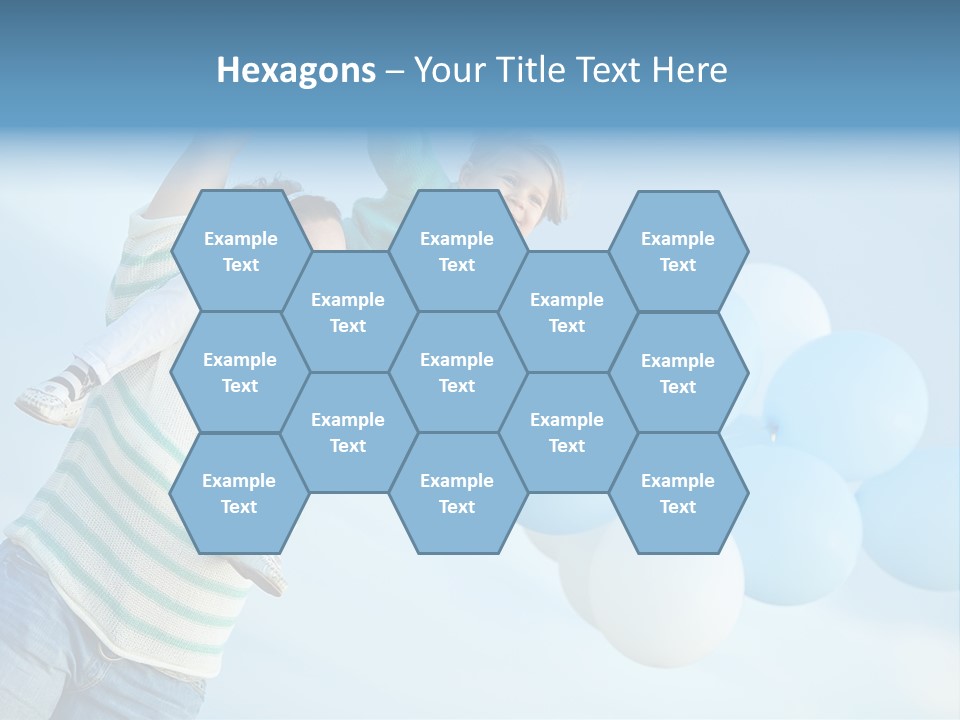 A Woman Holding A Child In Her Arms With Balloons In The Background PowerPoint Template