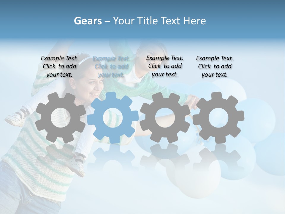 A Woman Holding A Child In Her Arms With Balloons In The Background PowerPoint Template