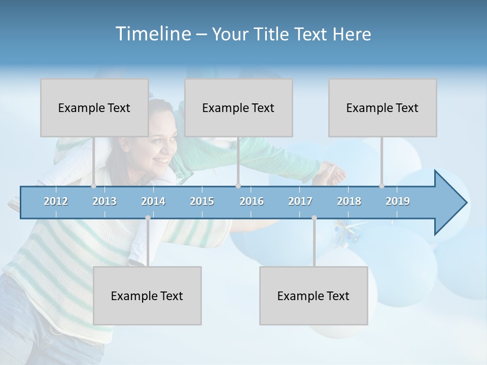 A Woman Holding A Child In Her Arms With Balloons In The Background PowerPoint Template