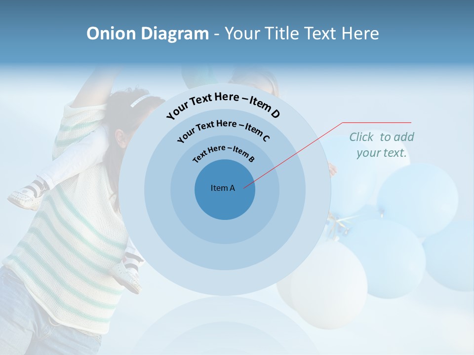 A Woman Holding A Child In Her Arms With Balloons In The Background PowerPoint Template