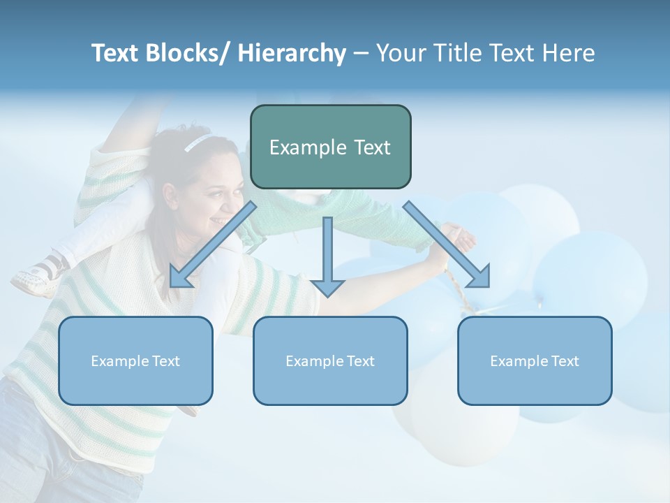 A Woman Holding A Child In Her Arms With Balloons In The Background PowerPoint Template