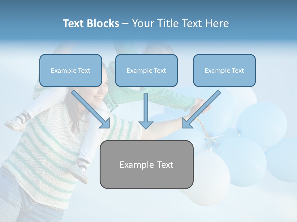 A Woman Holding A Child In Her Arms With Balloons In The Background PowerPoint Template