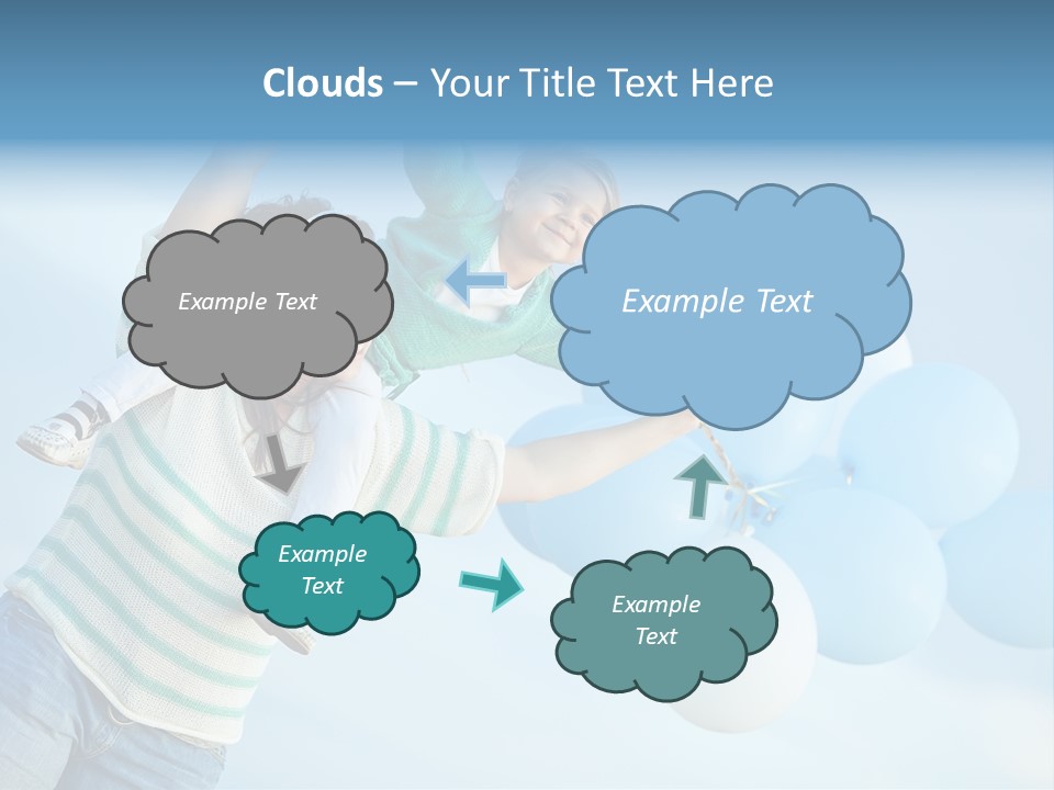 A Woman Holding A Child In Her Arms With Balloons In The Background PowerPoint Template