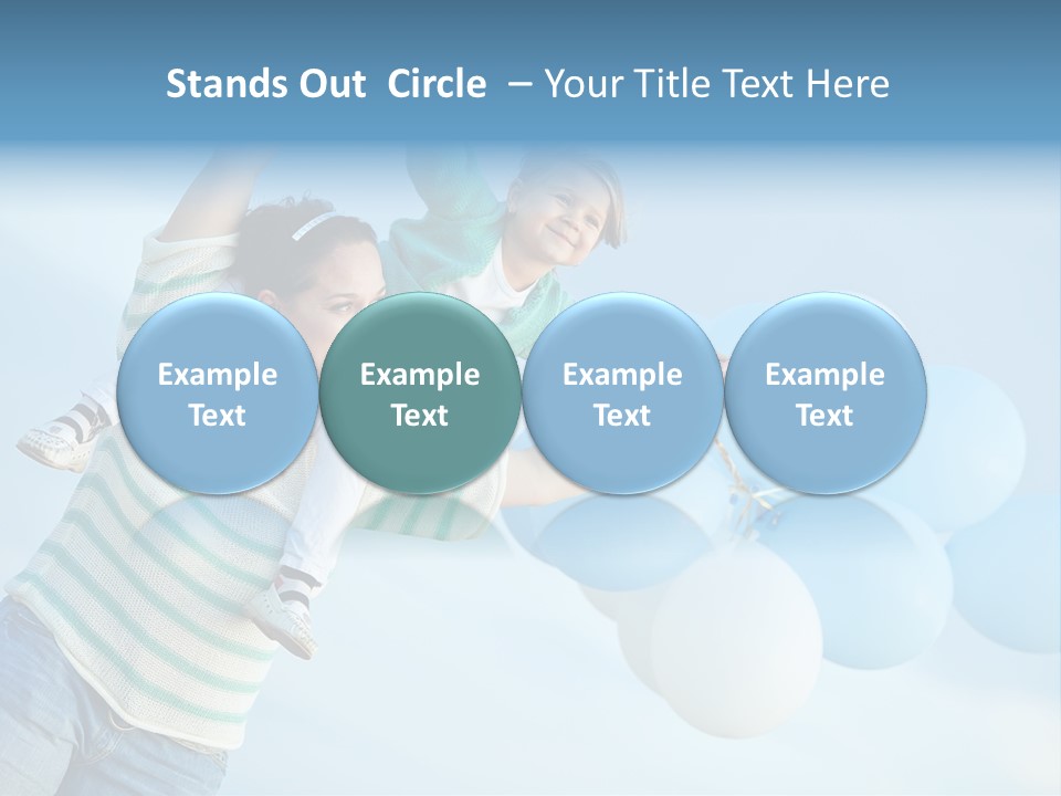 A Woman Holding A Child In Her Arms With Balloons In The Background PowerPoint Template