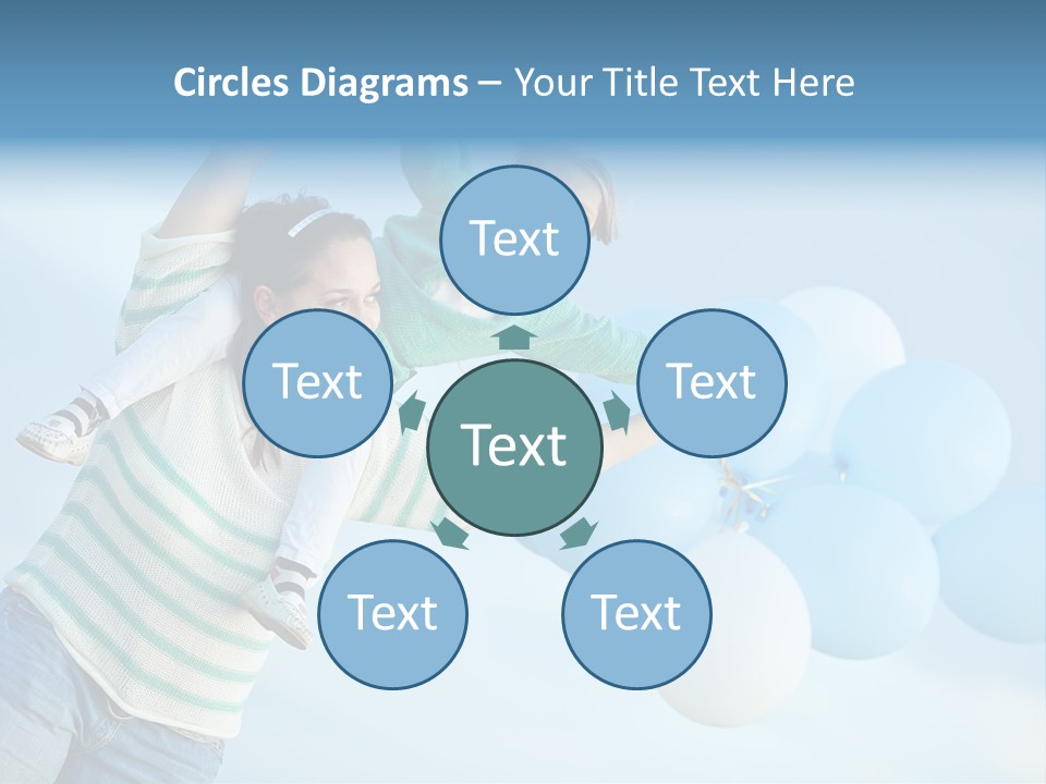 A Woman Holding A Child In Her Arms With Balloons In The Background PowerPoint Template