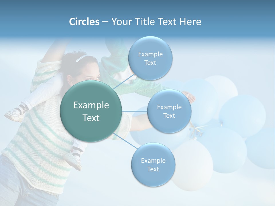 A Woman Holding A Child In Her Arms With Balloons In The Background PowerPoint Template