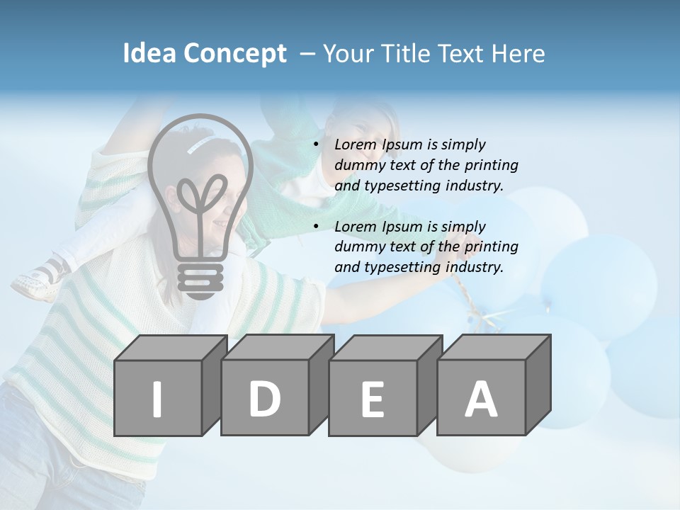 A Woman Holding A Child In Her Arms With Balloons In The Background PowerPoint Template