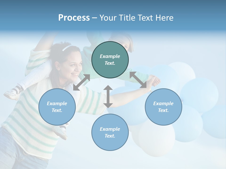 A Woman Holding A Child In Her Arms With Balloons In The Background PowerPoint Template