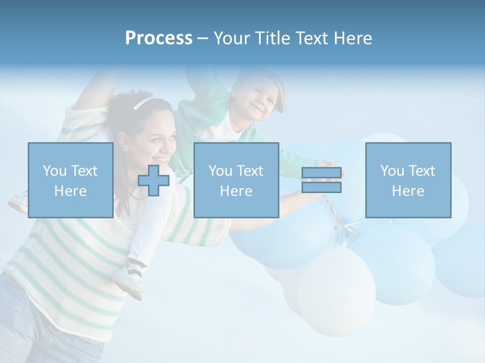 A Woman Holding A Child In Her Arms With Balloons In The Background PowerPoint Template