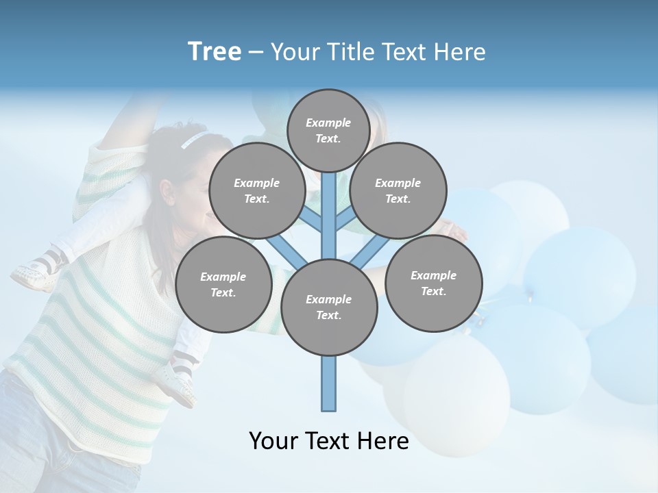 A Woman Holding A Child In Her Arms With Balloons In The Background PowerPoint Template