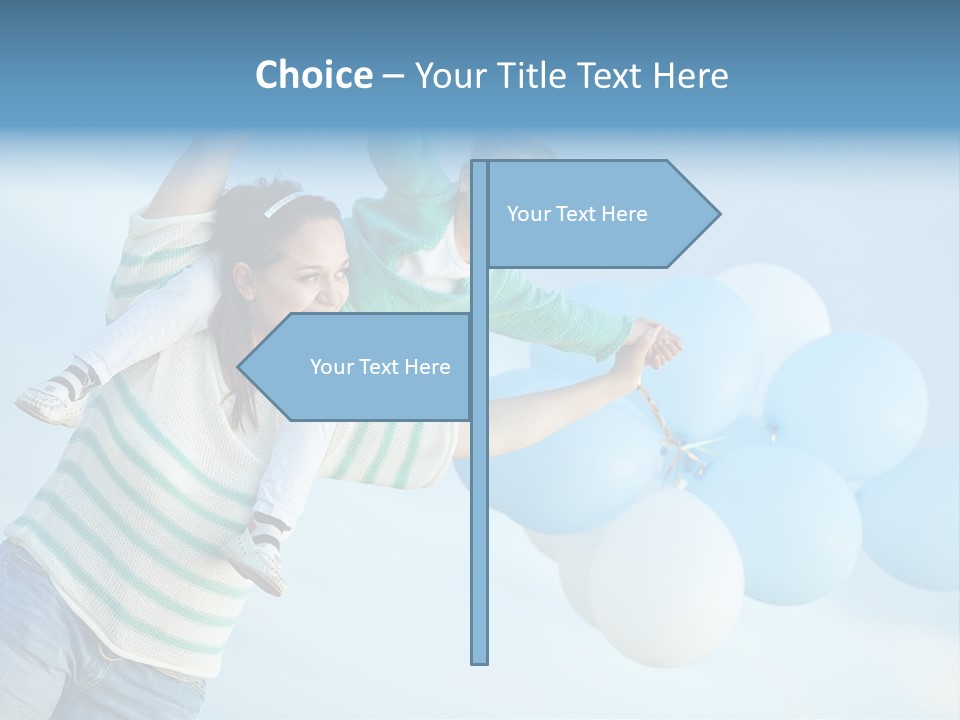 A Woman Holding A Child In Her Arms With Balloons In The Background PowerPoint Template