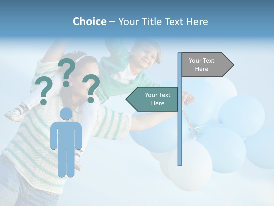 A Woman Holding A Child In Her Arms With Balloons In The Background PowerPoint Template