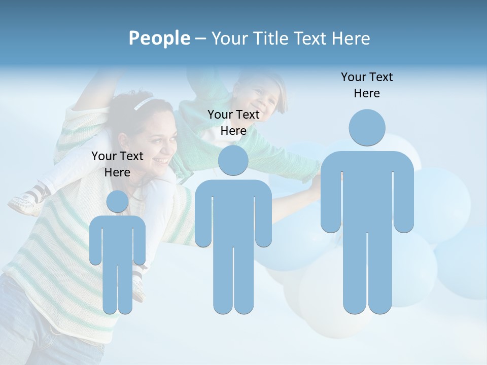 A Woman Holding A Child In Her Arms With Balloons In The Background PowerPoint Template