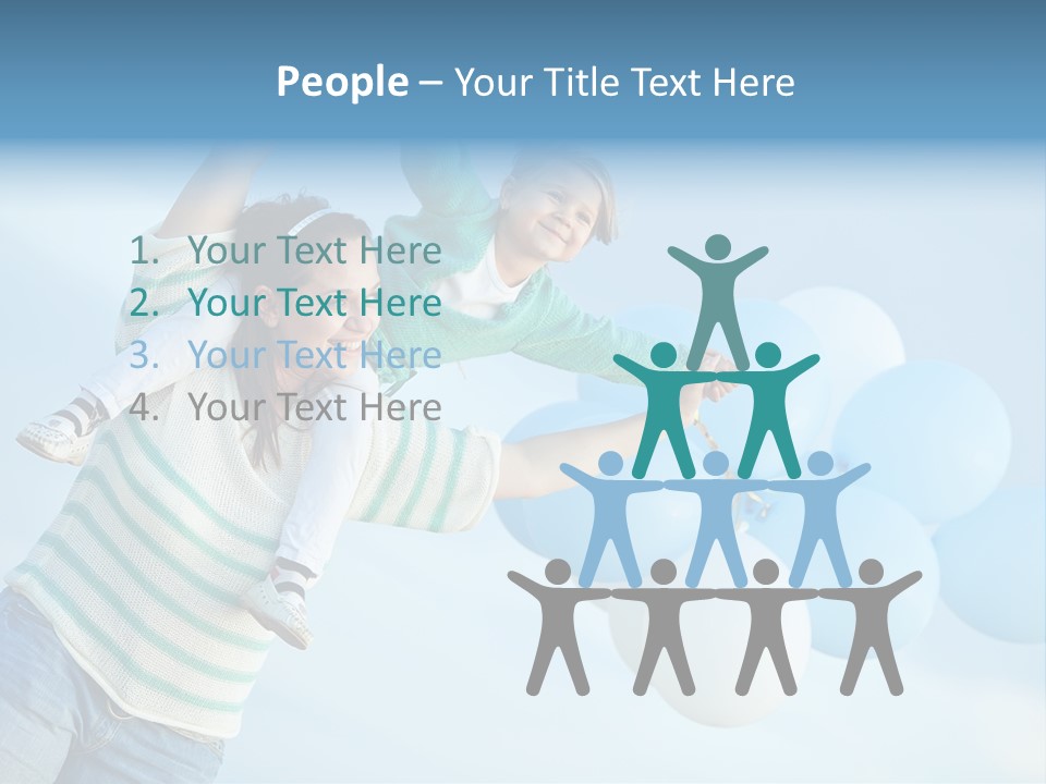 A Woman Holding A Child In Her Arms With Balloons In The Background PowerPoint Template