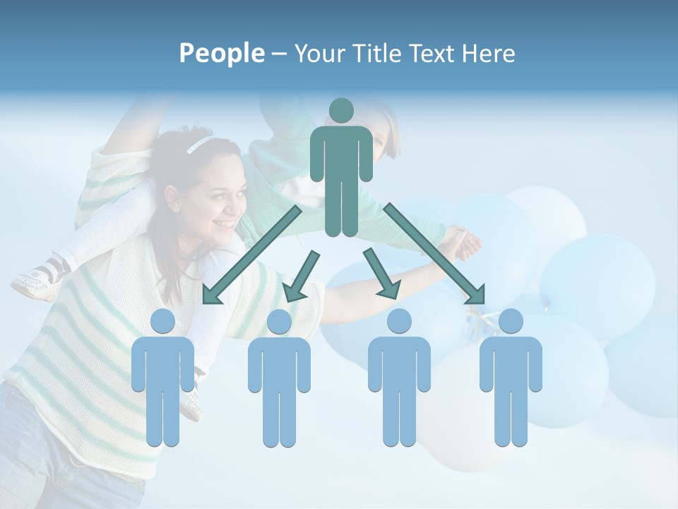 A Woman Holding A Child In Her Arms With Balloons In The Background PowerPoint Template