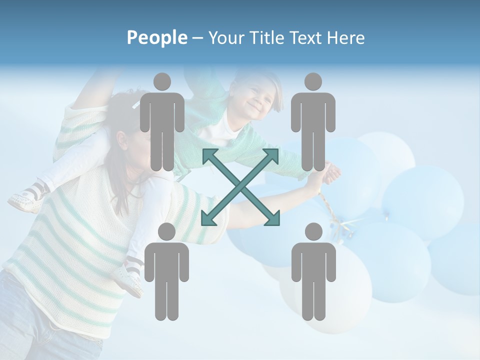 A Woman Holding A Child In Her Arms With Balloons In The Background PowerPoint Template