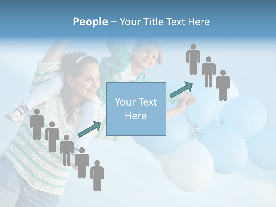 A Woman Holding A Child In Her Arms With Balloons In The Background PowerPoint Template