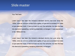 A Group Of Hands Reaching Up Into The Sky PowerPoint Template