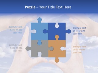 A Group Of Hands Reaching Up Into The Sky PowerPoint Template