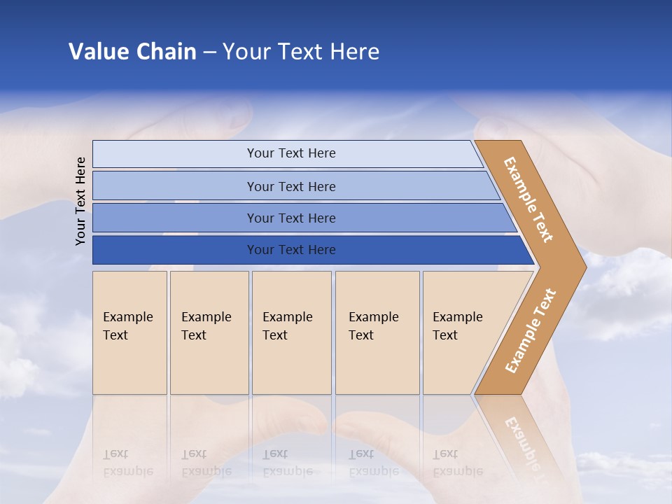 A Group Of Hands Reaching Up Into The Sky PowerPoint Template