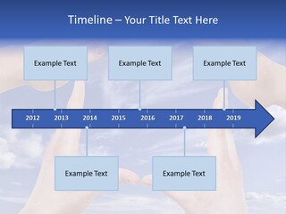 A Group Of Hands Reaching Up Into The Sky PowerPoint Template