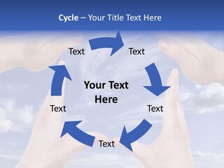 A Group Of Hands Reaching Up Into The Sky PowerPoint Template