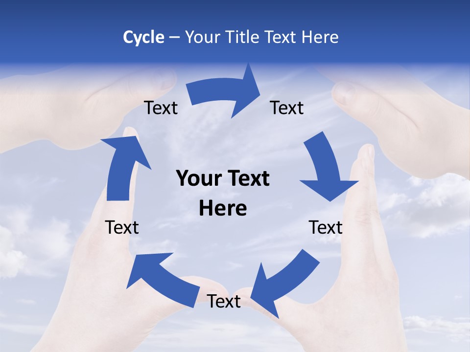 A Group Of Hands Reaching Up Into The Sky PowerPoint Template