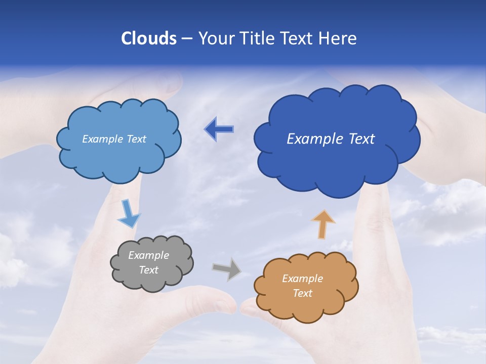 A Group Of Hands Reaching Up Into The Sky PowerPoint Template