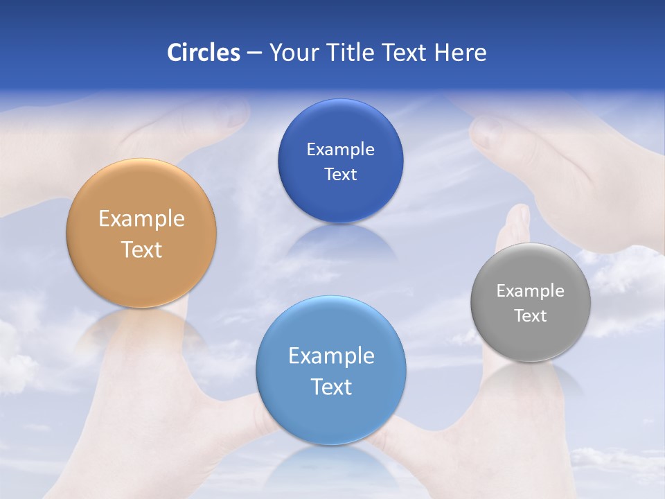 A Group Of Hands Reaching Up Into The Sky PowerPoint Template