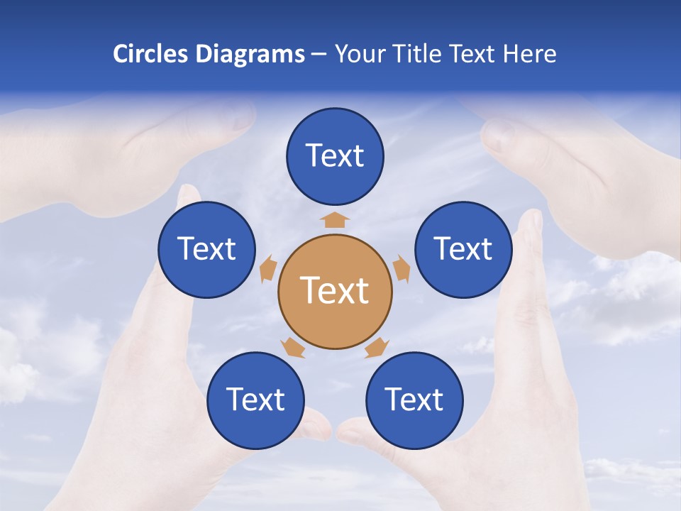 A Group Of Hands Reaching Up Into The Sky PowerPoint Template