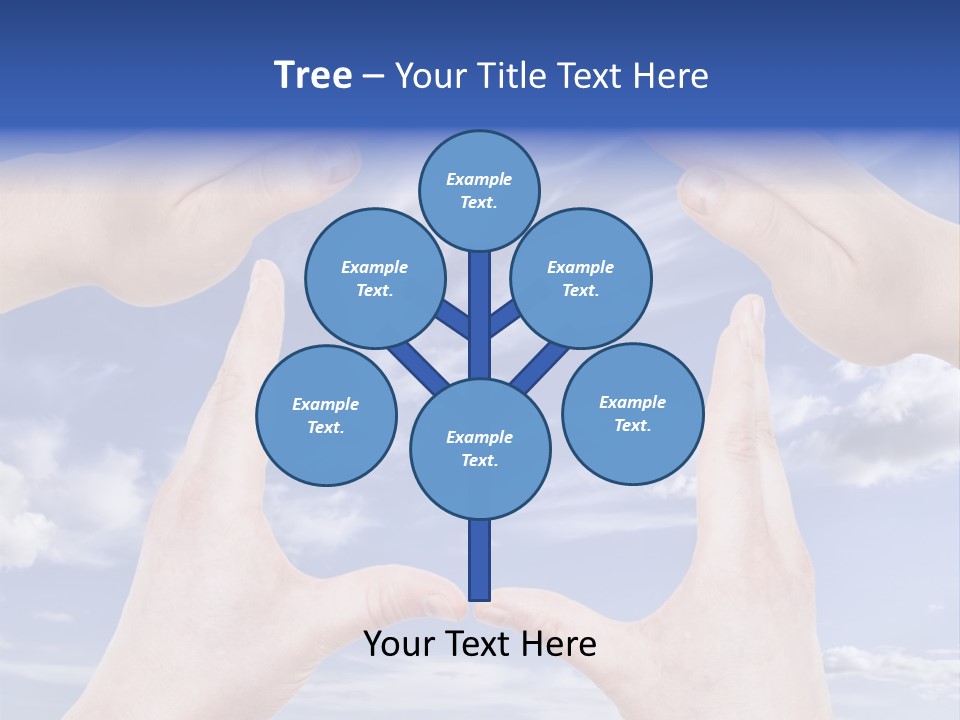 A Group Of Hands Reaching Up Into The Sky PowerPoint Template