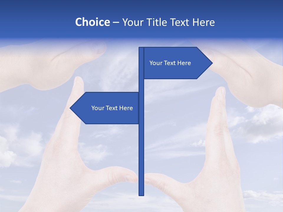 A Group Of Hands Reaching Up Into The Sky PowerPoint Template