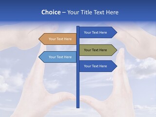 A Group Of Hands Reaching Up Into The Sky PowerPoint Template
