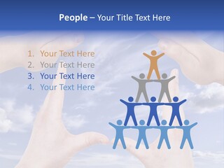 A Group Of Hands Reaching Up Into The Sky PowerPoint Template