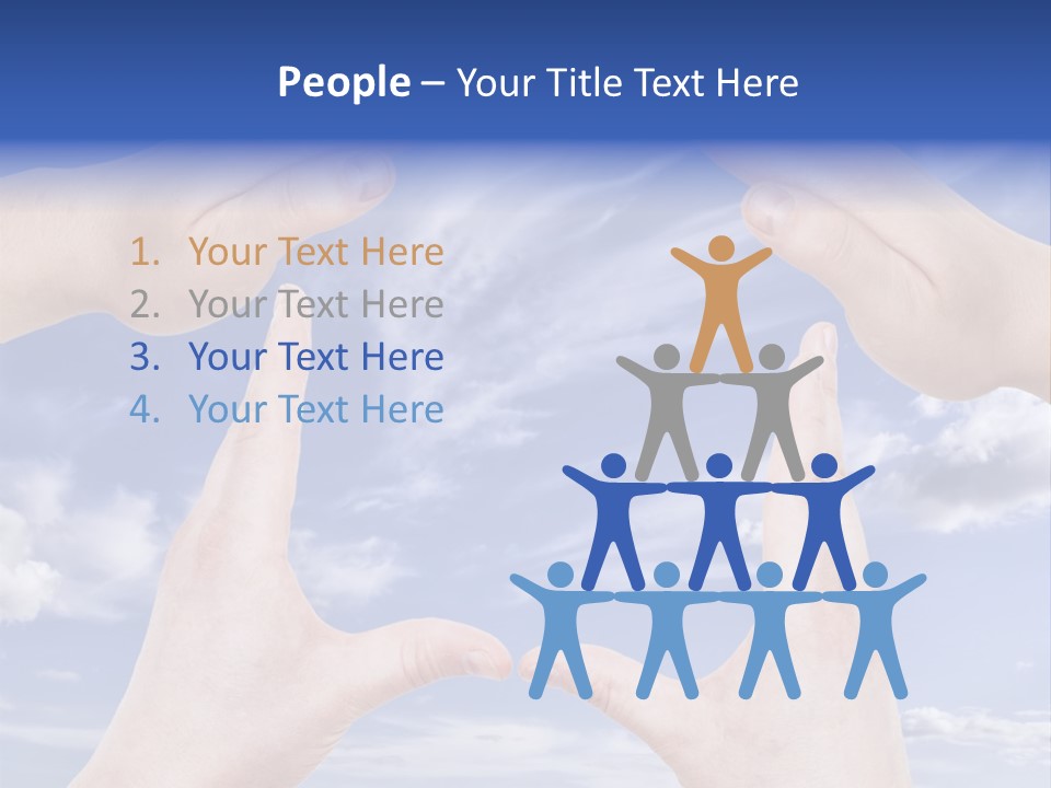 A Group Of Hands Reaching Up Into The Sky PowerPoint Template
