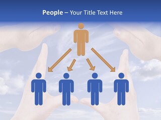 A Group Of Hands Reaching Up Into The Sky PowerPoint Template
