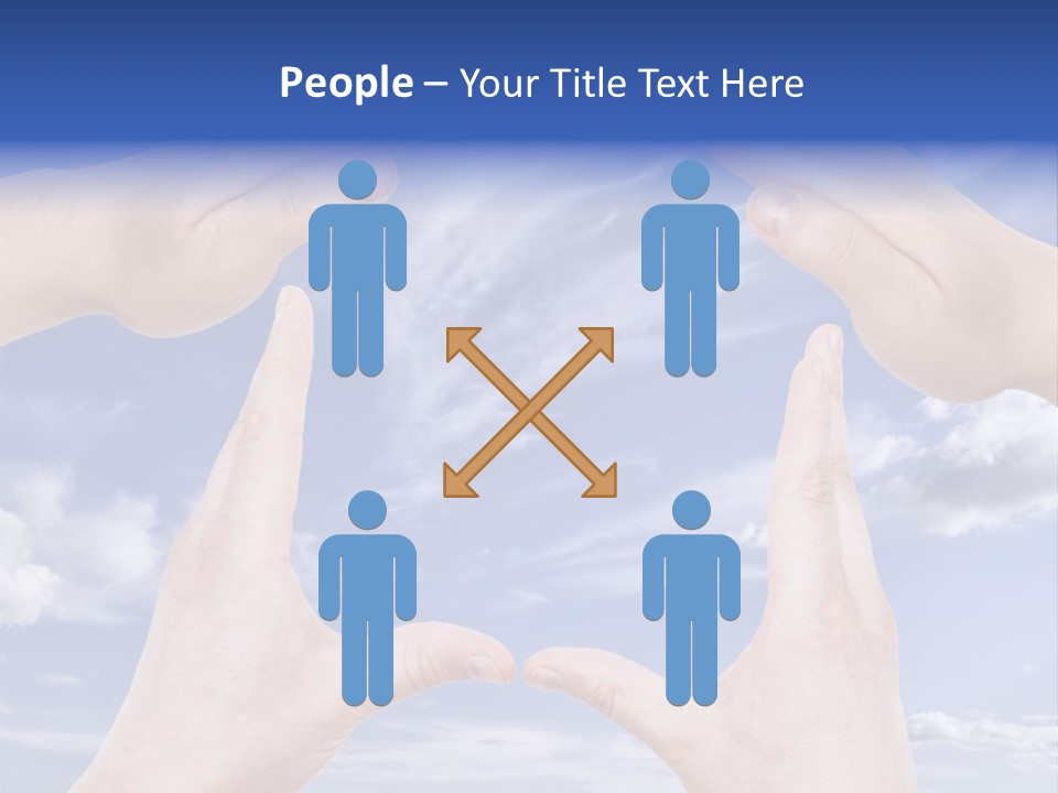 A Group Of Hands Reaching Up Into The Sky PowerPoint Template