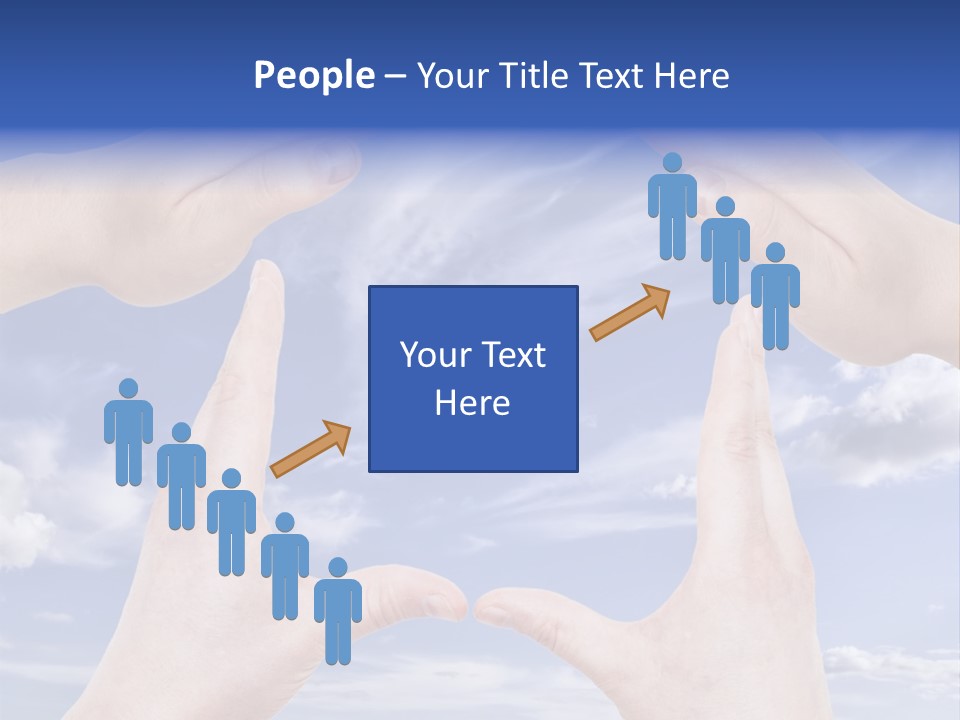 A Group Of Hands Reaching Up Into The Sky PowerPoint Template