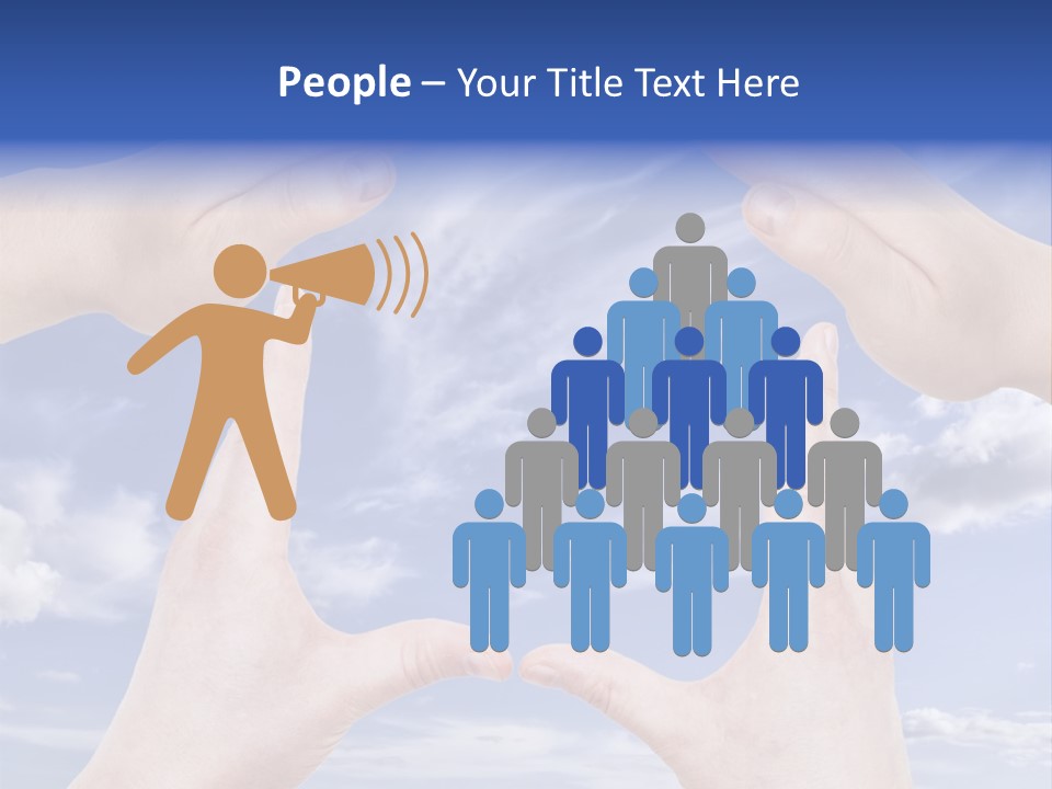 A Group Of Hands Reaching Up Into The Sky PowerPoint Template