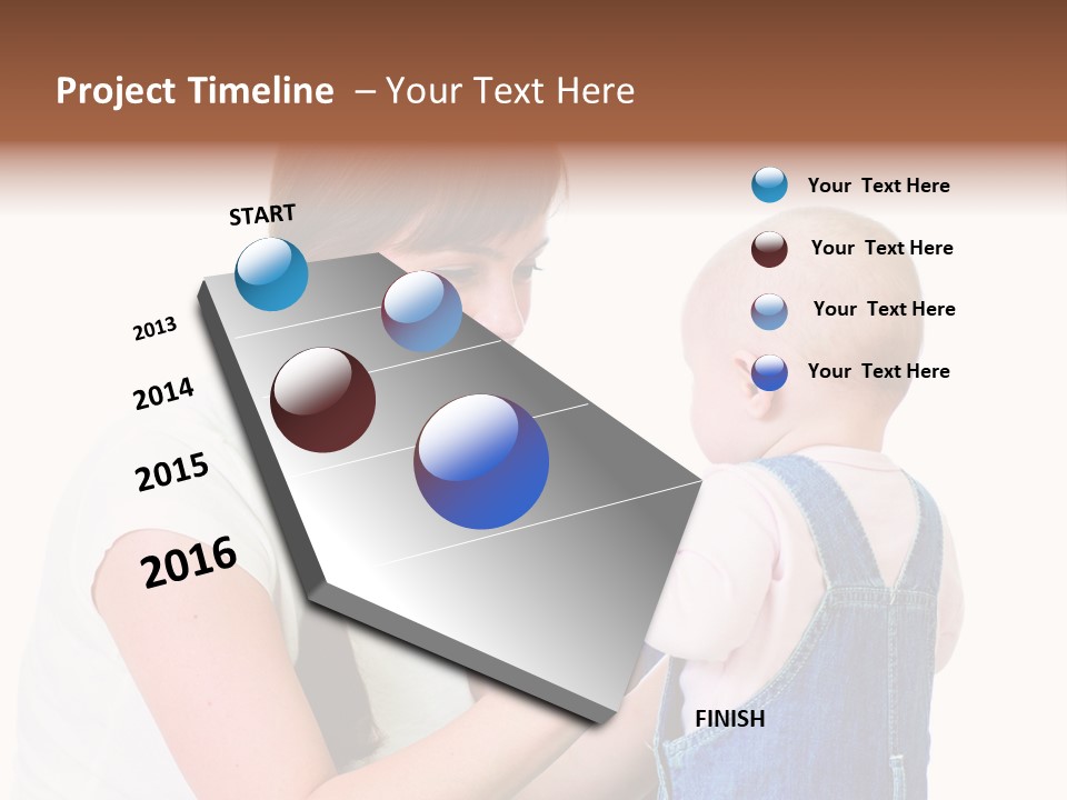 Looking Girl Holding PowerPoint Template