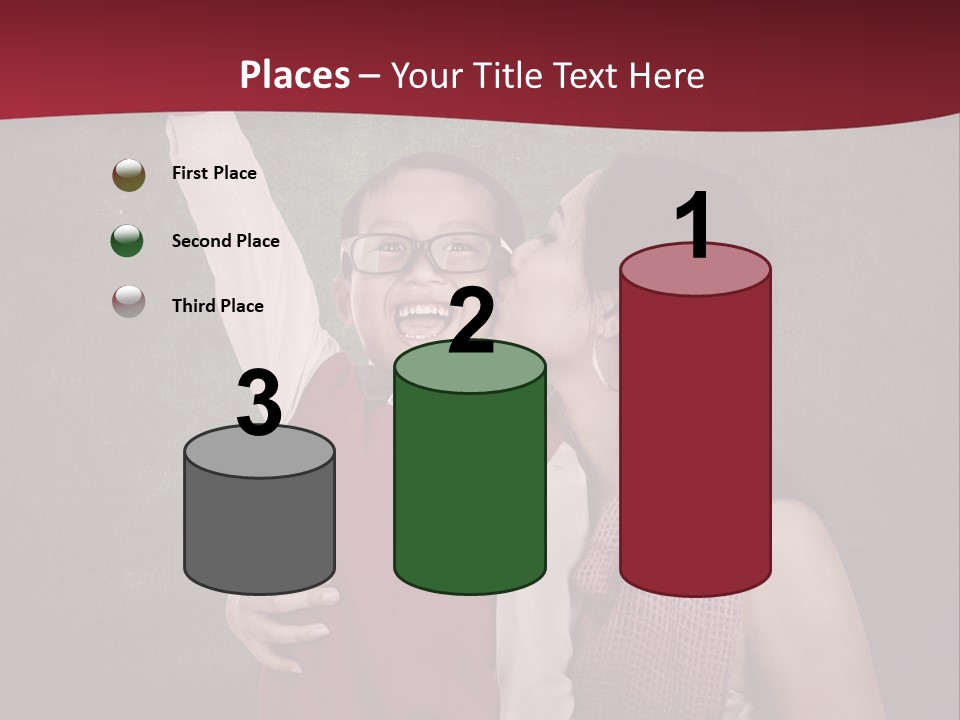 A Man And Woman Kissing In Front Of A Blackboard PowerPoint Template