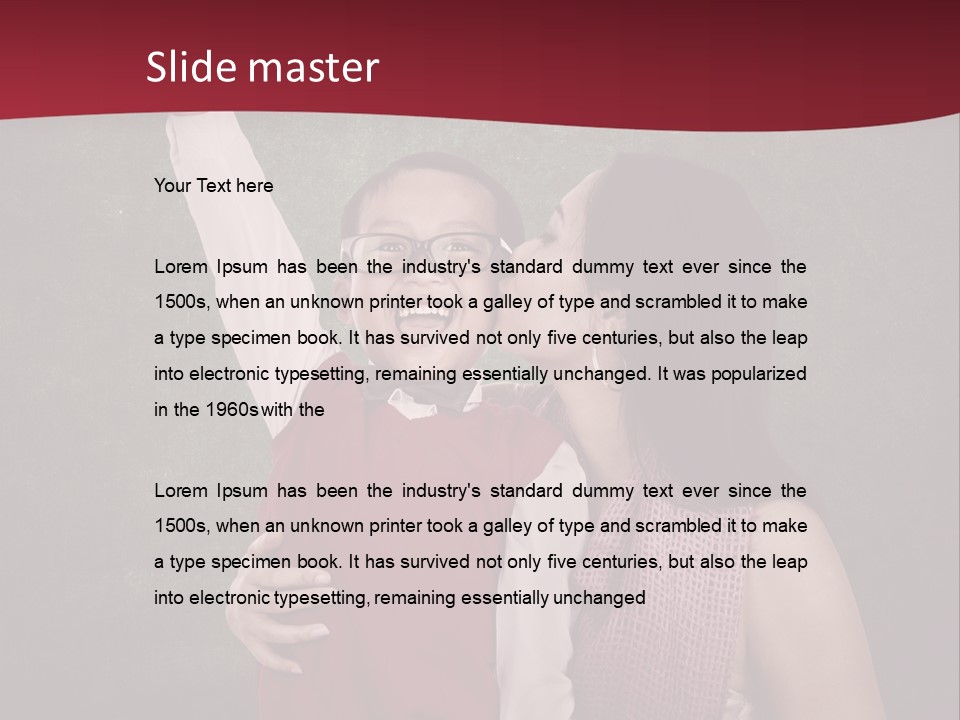 A Man And Woman Kissing In Front Of A Blackboard PowerPoint Template