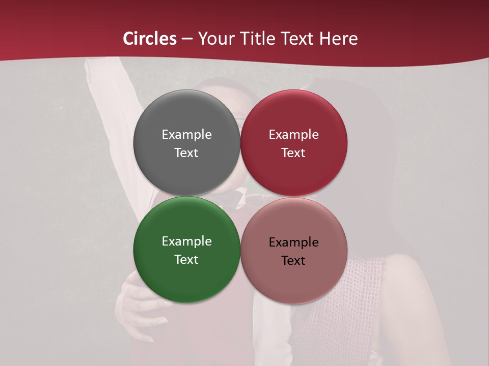 A Man And Woman Kissing In Front Of A Blackboard PowerPoint Template