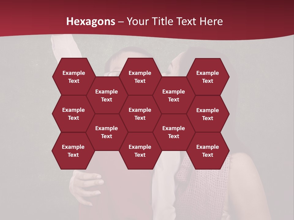 A Man And Woman Kissing In Front Of A Blackboard PowerPoint Template