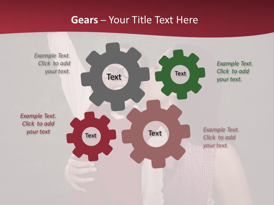 A Man And Woman Kissing In Front Of A Blackboard PowerPoint Template