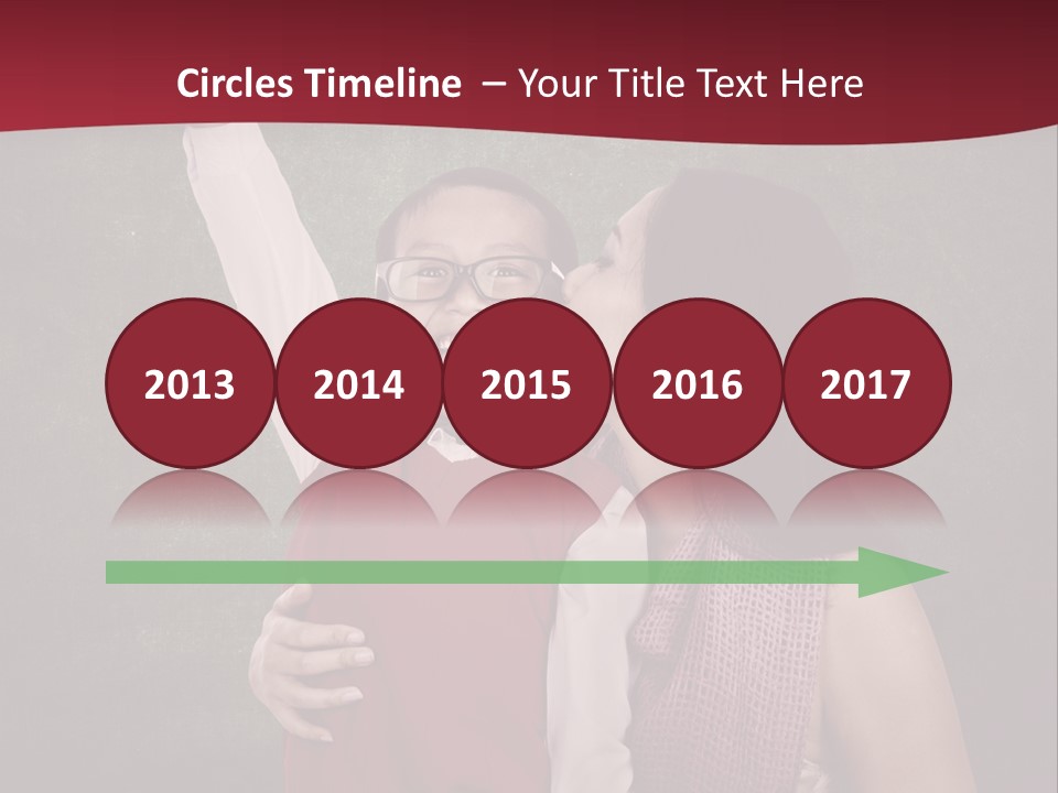 A Man And Woman Kissing In Front Of A Blackboard PowerPoint Template