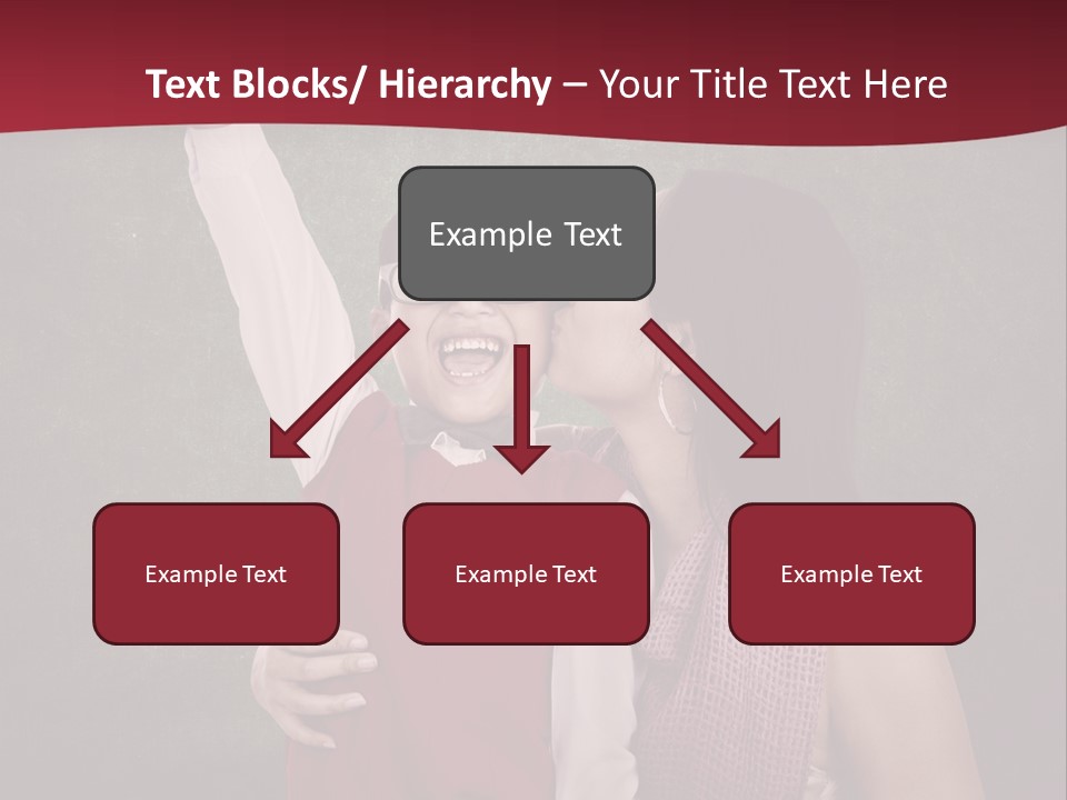 A Man And Woman Kissing In Front Of A Blackboard PowerPoint Template
