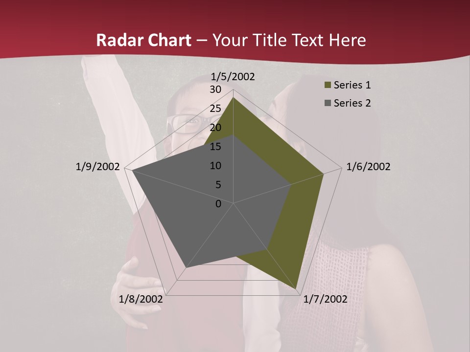 A Man And Woman Kissing In Front Of A Blackboard PowerPoint Template