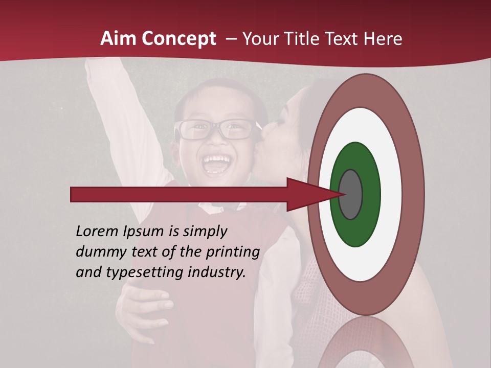 A Man And Woman Kissing In Front Of A Blackboard PowerPoint Template