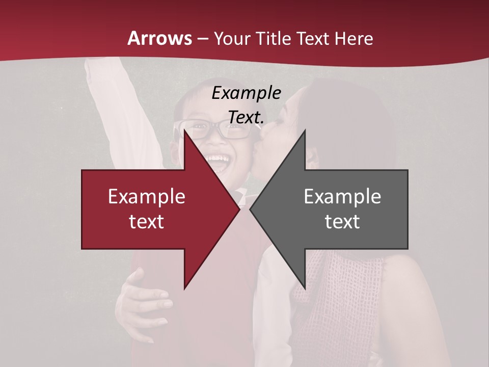 A Man And Woman Kissing In Front Of A Blackboard PowerPoint Template